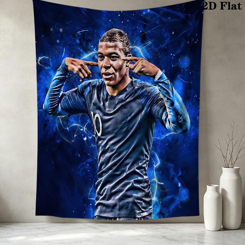 Mbappe Wall Tapestry Aesthetic Wall Hanging Printed Fabric Blanket Decorative Tapestries For Bedroom Living Room Home Decor
