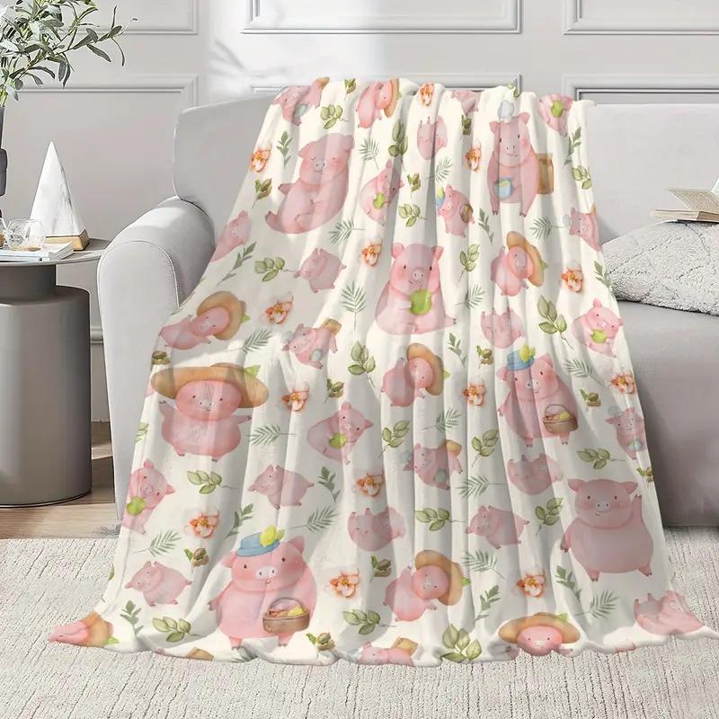 Piggy Blanket Soft And Comfortable Flannel Blanket Casual Warm Blanket Suitable For Sofa Bed Linen Selection