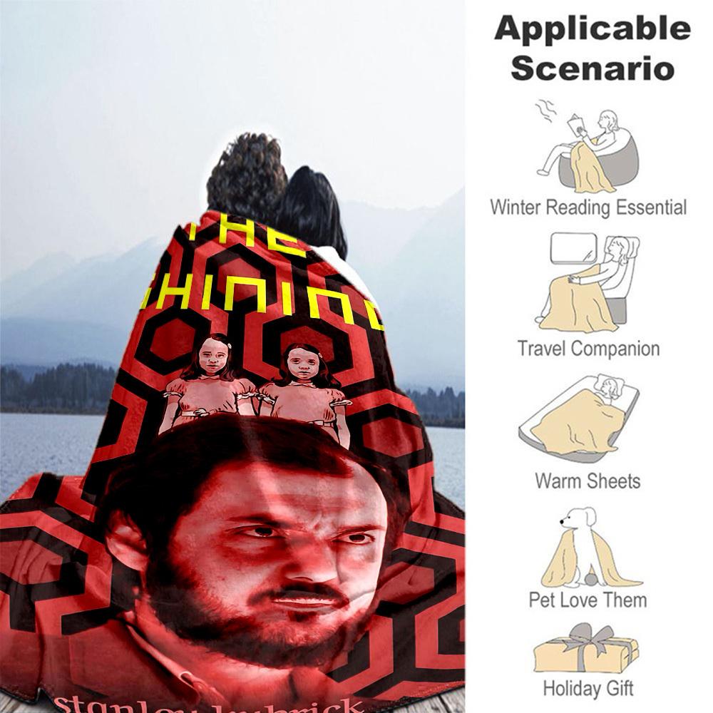 1pc Shining Stanley kubrickOutdoor Flannel Blanket Soft Plush Decor for Picnics, camping,Bedroom, Playroom, or Lunch Break, Perfect Gift
