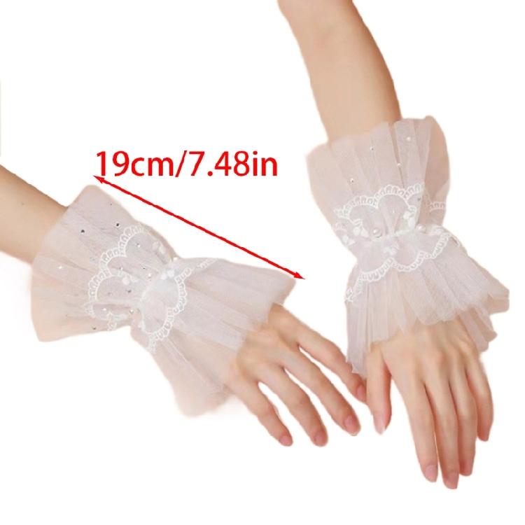Ruche nepmouwen trui kanten manchetmouwen elegante decoratieve mouwen elastische armmouwen Franse overhemdmouwen