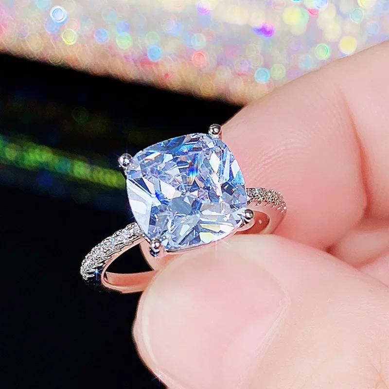 Hot Sale Band 5A Cubic Zirconia Rings for Women Eternity Promise  Sterling Silver Finger Ring Wedding  Love Gift