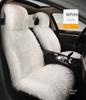 Universal Winter Plush Faux Sheepskin Car Seat Cushion with Backrest