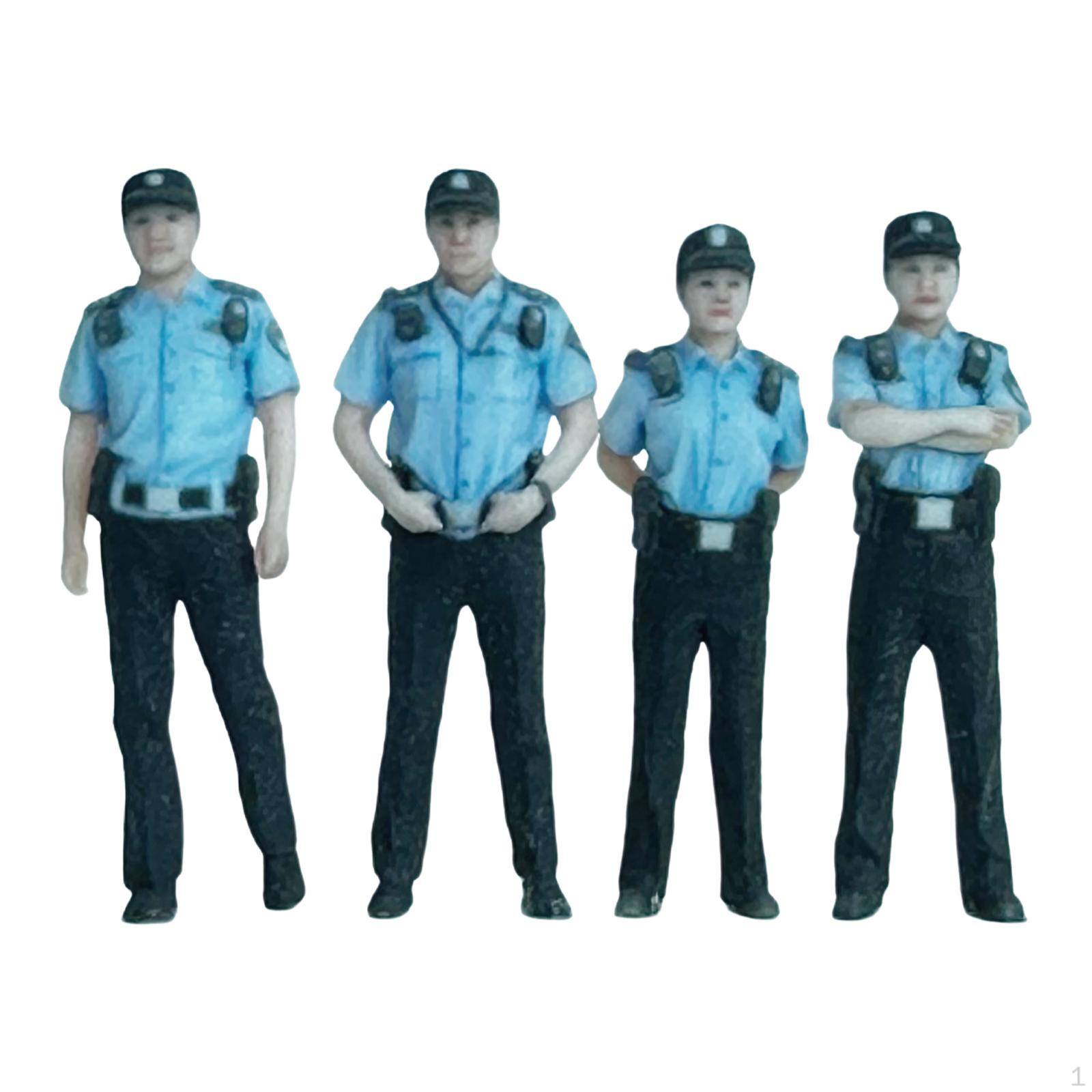 

4 штуки Миниатюрная фигурка общественного полицейского, Модель, Фигурка людей в форме 20mm