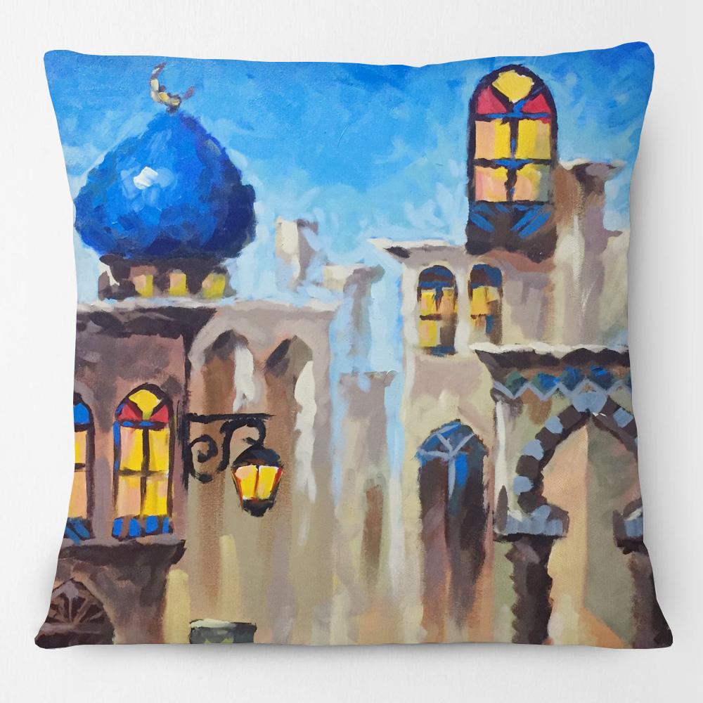 Middle East Arabic Muslim Islam Arabian Woman Portrait Poster Paintings Cushion Cover Decorative Pillows For Sofa