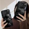 Dark Geometric Texture For iPhone 17 Pro Max 16 E 15 Plus 14 Pro 13 12mini 11 Air XS Max 5 6 7 8Plus SE Black Glass Phone Case