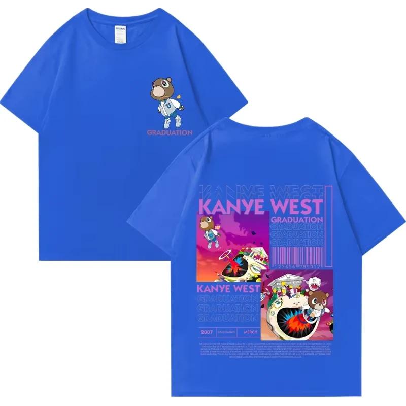 2025 Kanye West Graduation Bear Double Sided Printed T shirt Men Women Fashion Hip Hop Cool Tops short sleeve Unisex