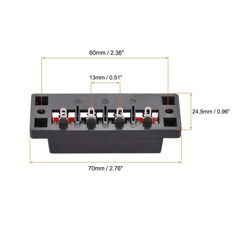 Rebower Spring Push Release Socket Speaker Terminal Connector Speakers Audio 58mm Red Black 10pcs 4-Position [For & Players] - / & /