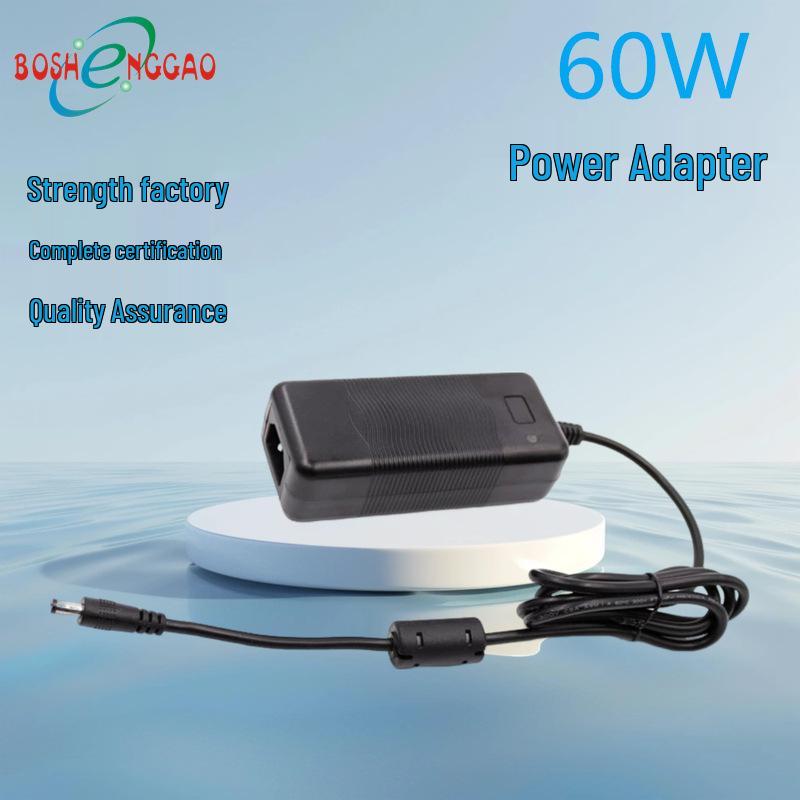 60W 12V 5A/24V 2.5A Power Adapter for Monitor/LED, EU & US Certified