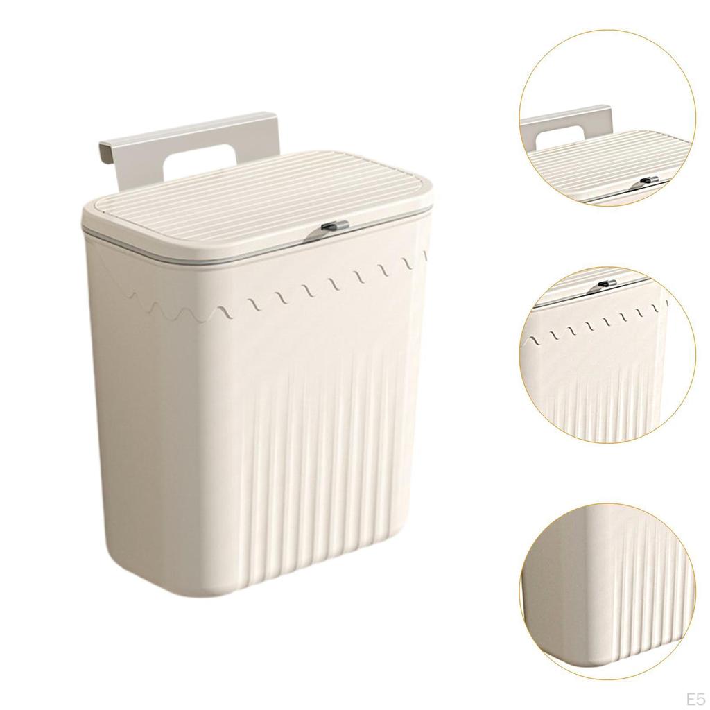 Kitchen Compost Bin Hanging Bathroom Trash Can with Lid, for Home, Office