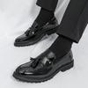 Scarpe Formale da Uomo in Pelle Stile Classico Mocassini Slip-On Punta Tonda Traspiranti Antiscivolo Scarpe da Lavoro Vestito Matrimonio Ufficio Casual
