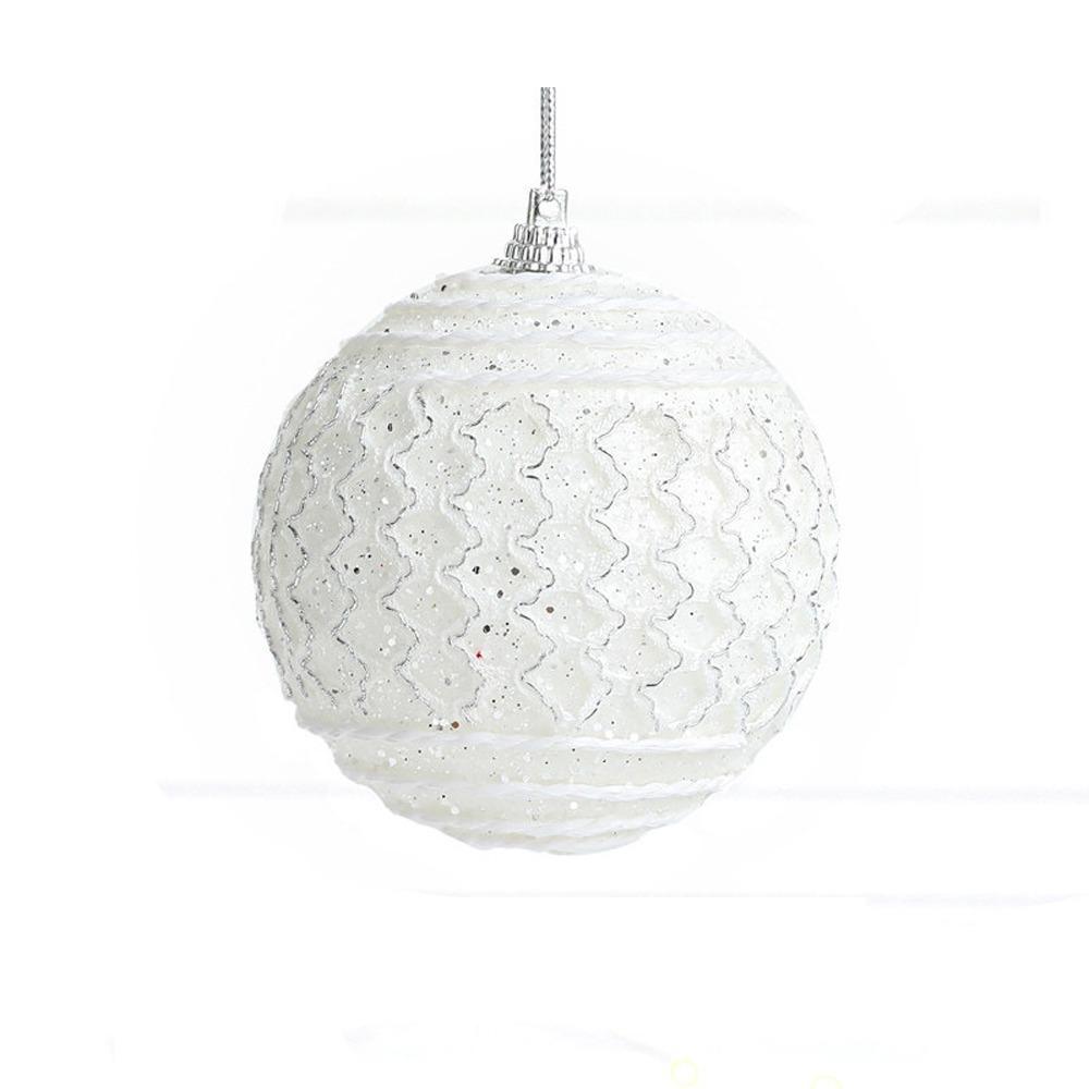 

3pcs 8cm Christmas Hanging Balls Sequin Merry Christmas Decor Xmas Tree Pendants Party Favors белый