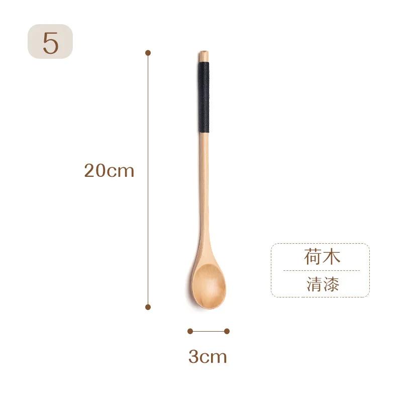 Vařečka Míchání Rýže Lžíce na salát Dlouhá rukojeť Dezert Koření Cukr Sůl Koření Lžíce Nádobí Kuchyňské nářadí 1 kus