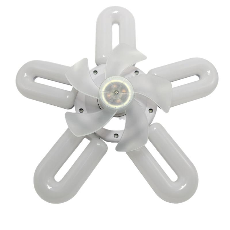 Retro 5-Blade LED Ceiling Fan with Stepless Dimming and Remote for Bedroom & Living Room