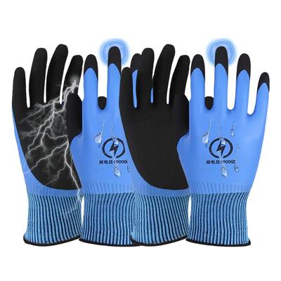 Kumomi 1000V Electrically Rubber Gloves for Safe and a Wide Range of Use from Electrical Work To DIY Blue Electrician's Gloves, Insulated, Non-Slip,