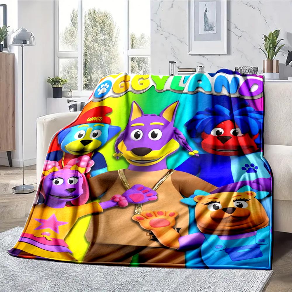 Doggyland Theme Printed Blanket - Perfect for Couch, Bed, Travel & Outdoor Use | Machine Washable, Cozy & Durable.