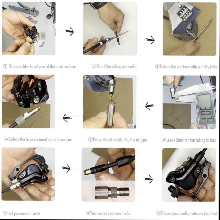 Enhanced Braking Disc Brake Hose Repair Kits Light Weight Bike Disc Brake Hose Connector Insert Installation Tool