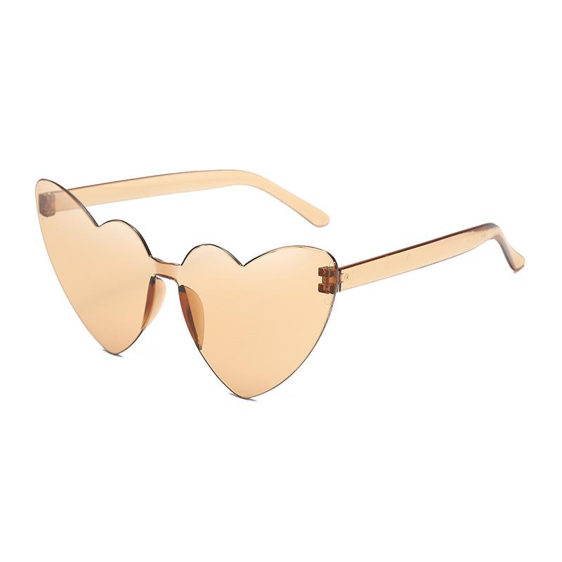 Thin peach heart sunglasses love sunglasses jelly color rimless heart type one-piece glasses candy color eyes