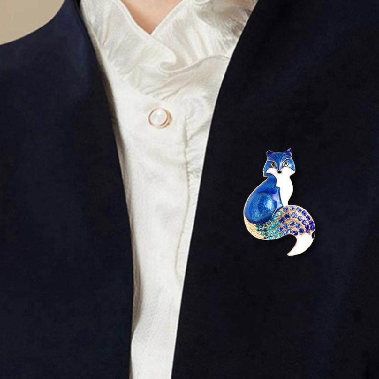 Stylish Rhinestones Foxes Brooch for Banquets and Weddings Animal Lapel Pin Ornament Backpack and Jackets Decoration