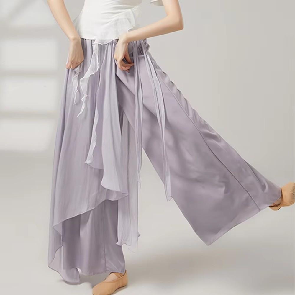 Chiffon Classical Dance Trousers Flowing Performance Costumes Fashion Dance Skirt Pant Women