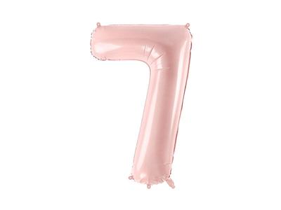 Foil Balloon Number ''7'', 72cm, Light Pink