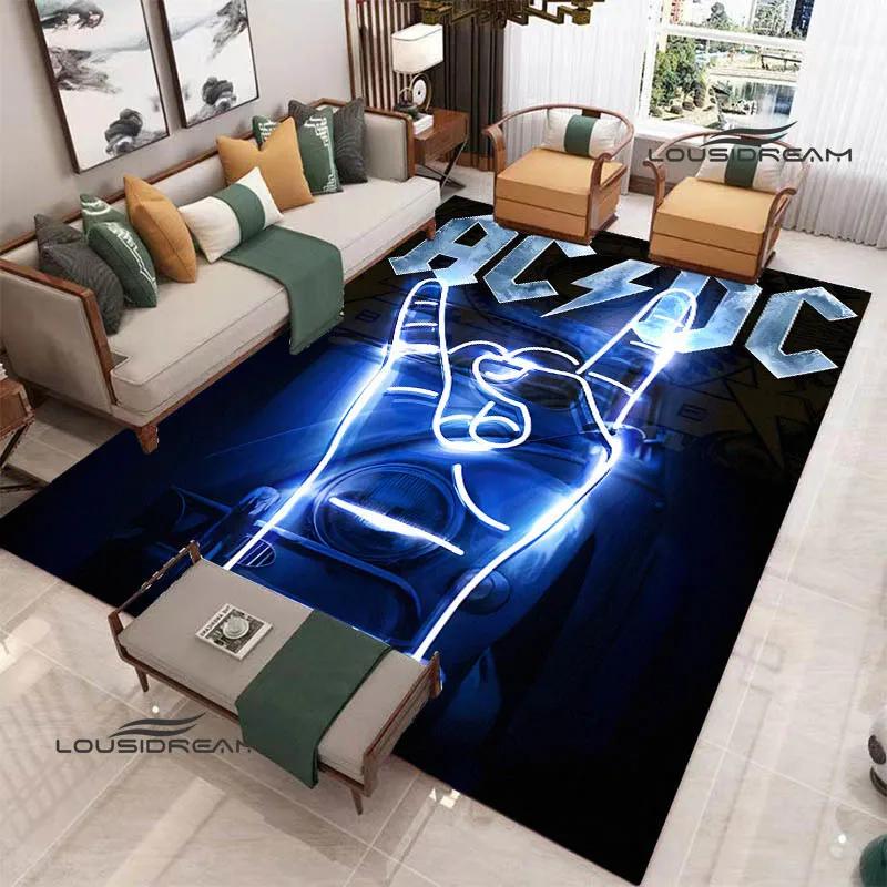 3D Rock Band AC/DC Printed Carpet Yoga Mat Non-slip Carpet Kitchen Mat Room Decor Carpets for Living Room Area Rug Birthday Gift