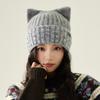 Cat Ear Wool Hat Women's Autumn Winter Warm Knitted Hat Thick Hat