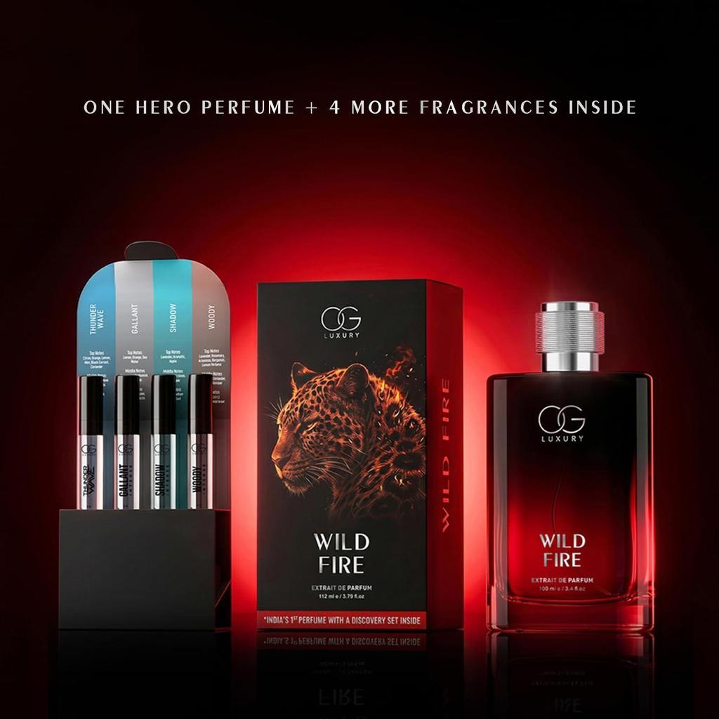 Wild Fire Extrait De Parfum | India's First Perfume with Discovery Set for Men Inside |