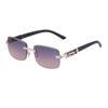 Vintage Frameless Sunglasses Box Men'S Sunglasses Trendy Leopard Glasses Shades