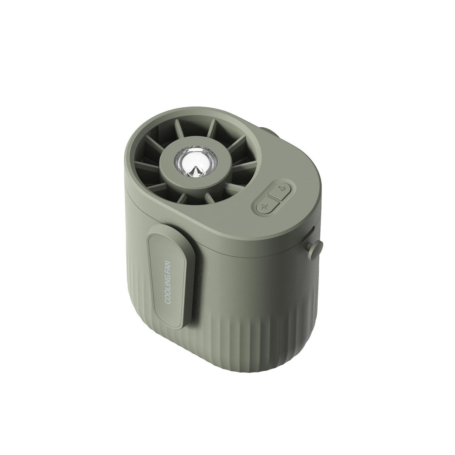 

Портативный вентилятор для подвешивания на пояс, перезаряжаемый охлаждающий вентилятор с зажимом, подходит для работы на открытом воздухе зелёный