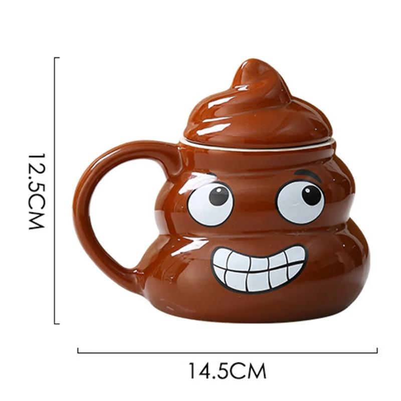 Ceramic Cup 480ml Creative Coffee Cup with Spoon Suitable for Home Office Mischievous Prank Drink Cup Christmas Gift