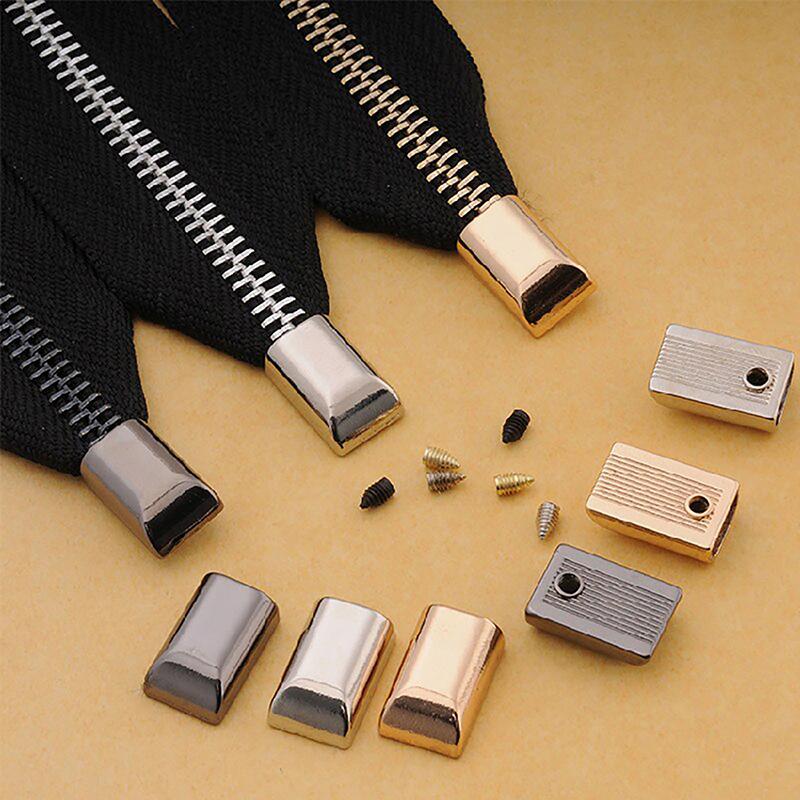 10 Stücke Metall Reißverschluss Stopper Reißverschluss Schwanz Clip Stop Schwanz Stecker Kopf Mit Schraube Diy Nähen Leder Hardware Handwerk