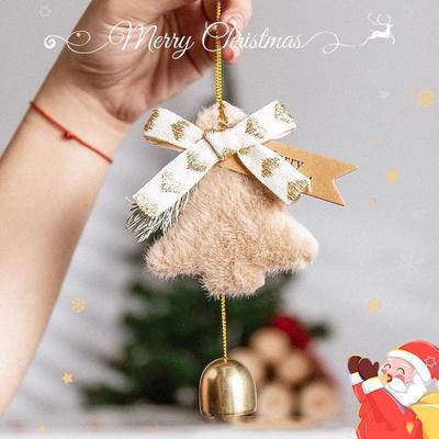 Christmas Home Decoration Plush Christmas Tree Decorate Bells Nordic Style Christmas Tree Decoration Xmas Hanging Christmas Gift