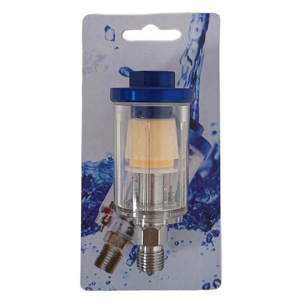 Water Oil Separator Filter Airbrush Filter Moisture Separator for Air Line Compressor Fitting, 1/4 Inch NPT Inlet