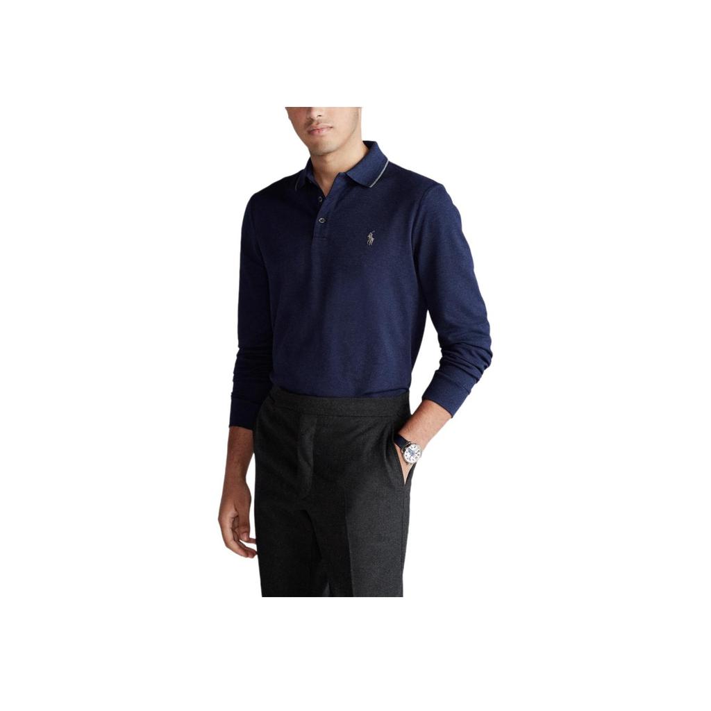 Polo Ralph Lauren Ss24 Pony Logo Geborduurd Poloshirt Heren tops Marineblauw MNPOKNI16820804-410