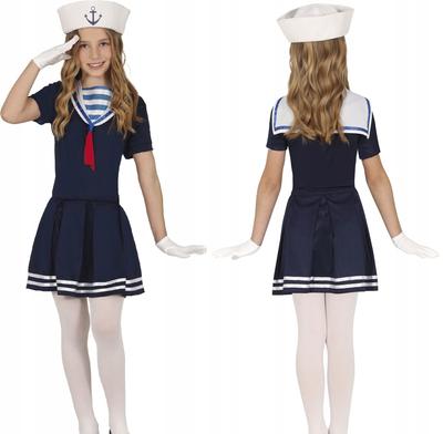 Kostüm Matrosenkleid Dame Matrose Kapitän Schiff Karneval Ball 5-6 Jahre