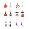 Halloween Bat Pumpkin Ghost Acrylic Earrings With Asymmetrical Animal Design For Festive Wear