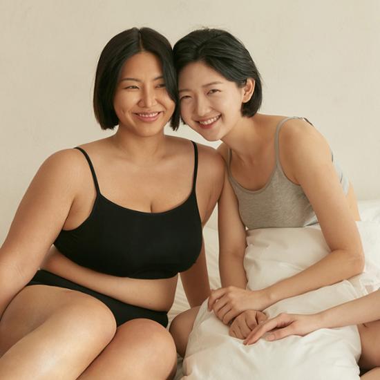 Skinny Five No-Wire Everyday Modal Bra Panty Set Black/Gray/Skin (Contains 1 Bra + 2 Panties)