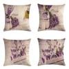 Purple Landscape Lavender Collection Digital Printing Short Plush Pillow Covers For Car Sofa Office Cushion Cover Home Goods