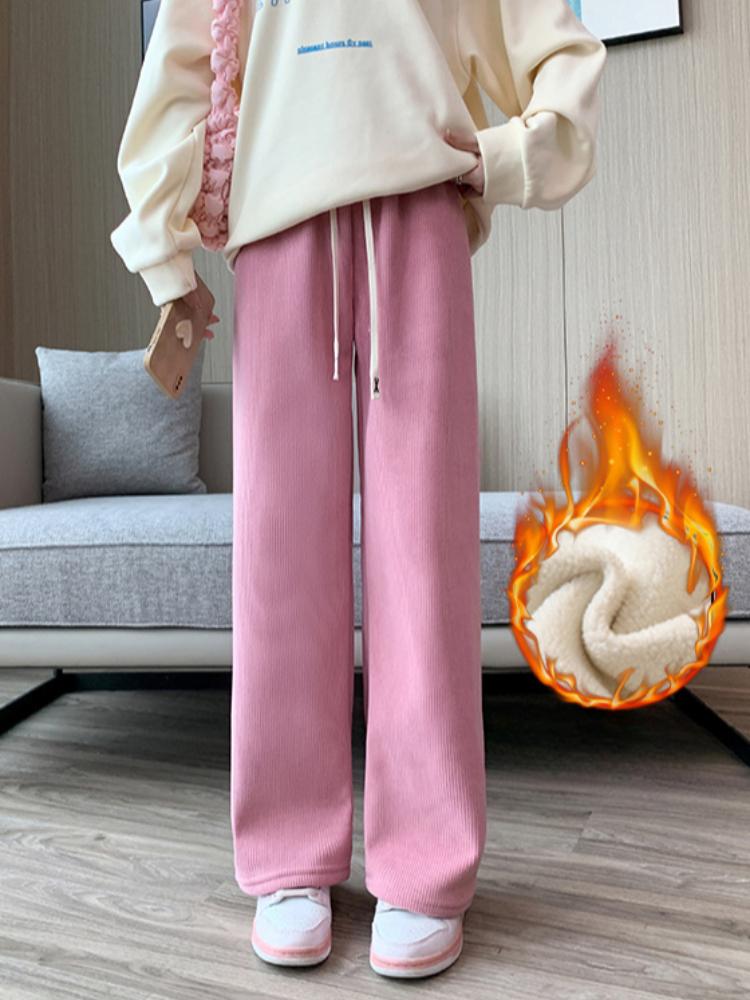 Butterfly Logo, High Waist, Loose and Flowing Figure, Casual and Loose Straight Tube, Slimming and Wide Leg Pants for Women