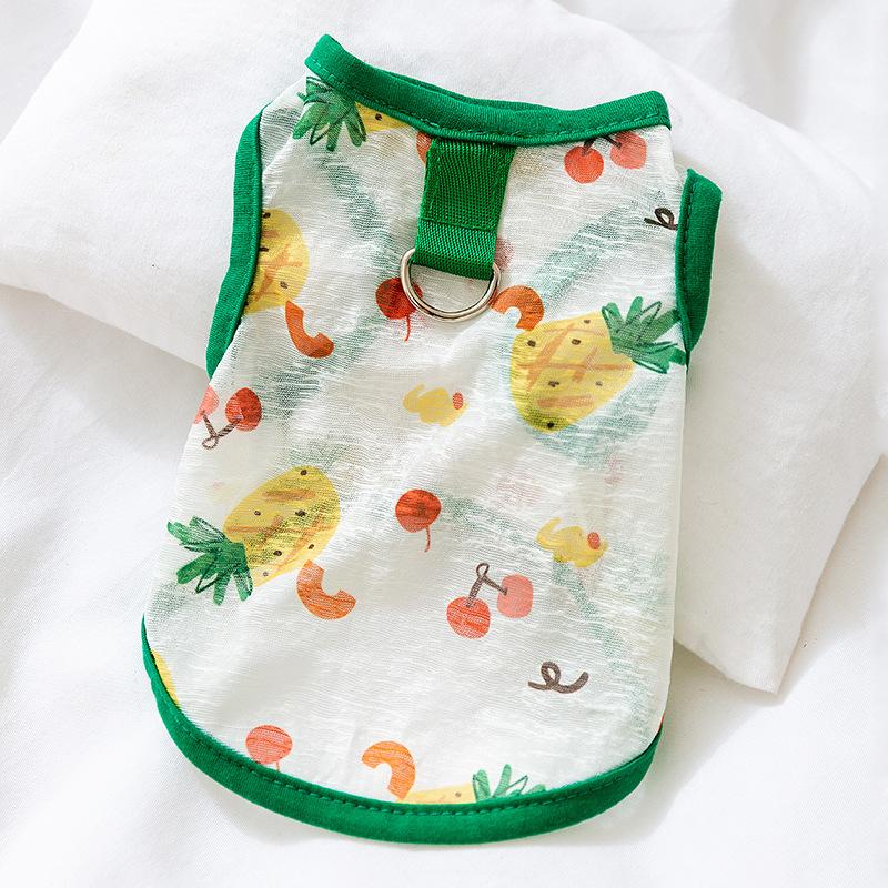 Summer New Cartoon Cute Wind Full Print Pet Two-legged Vest Can Pull Pet Clothes Dog Cat Clothing