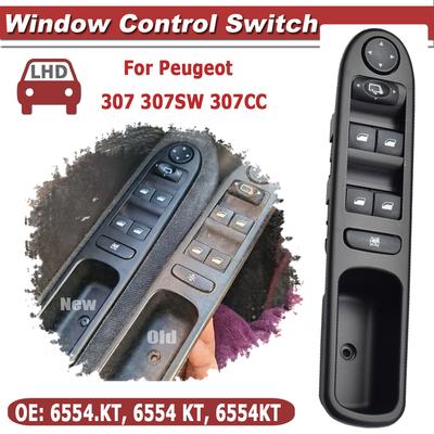 6554KT 6554.KT For Peugeot 307 2002-2014 Car Electric Power Master Window Switch Lifter Console Button 6554KT Front Left Side