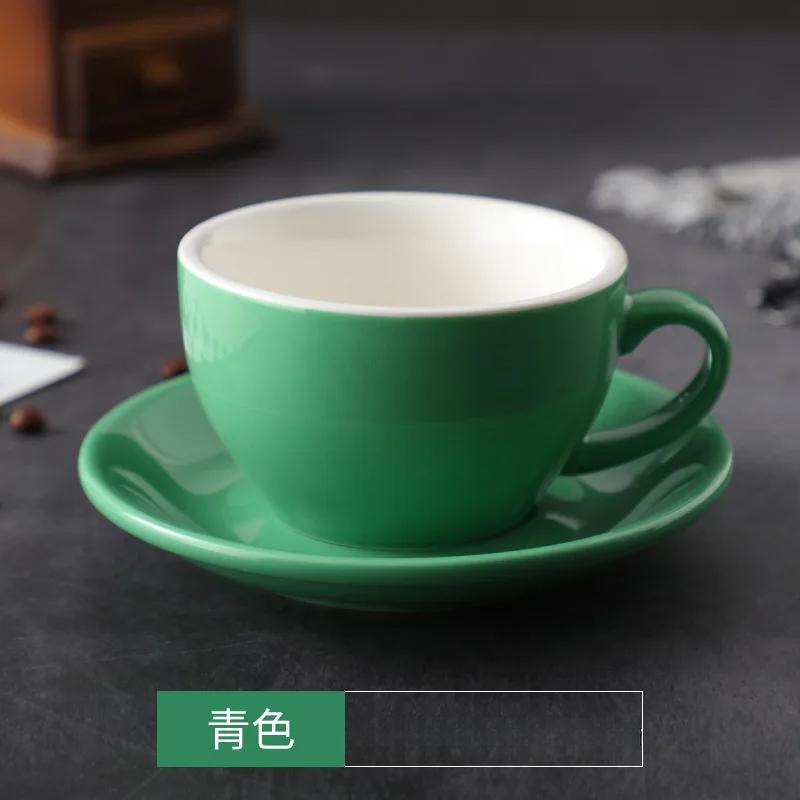 Glazură colorată, ceramică îngroșată, ceașcă cu latte pentru cappuccino, ceașcă profesională figurată, gură de competiție standard, ceașcă de cafea de 250 ml