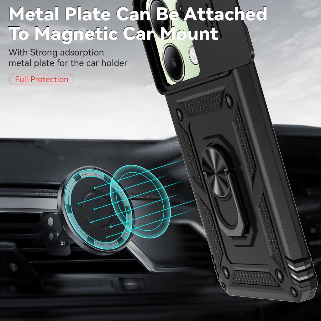 For Xiaomi Redmi Note 13 Pro 4G Case For Xiaomi Redmi Note 13 Pro 4G Cover Shockproof Armor PC Silicone Slide Camera Lens Cover