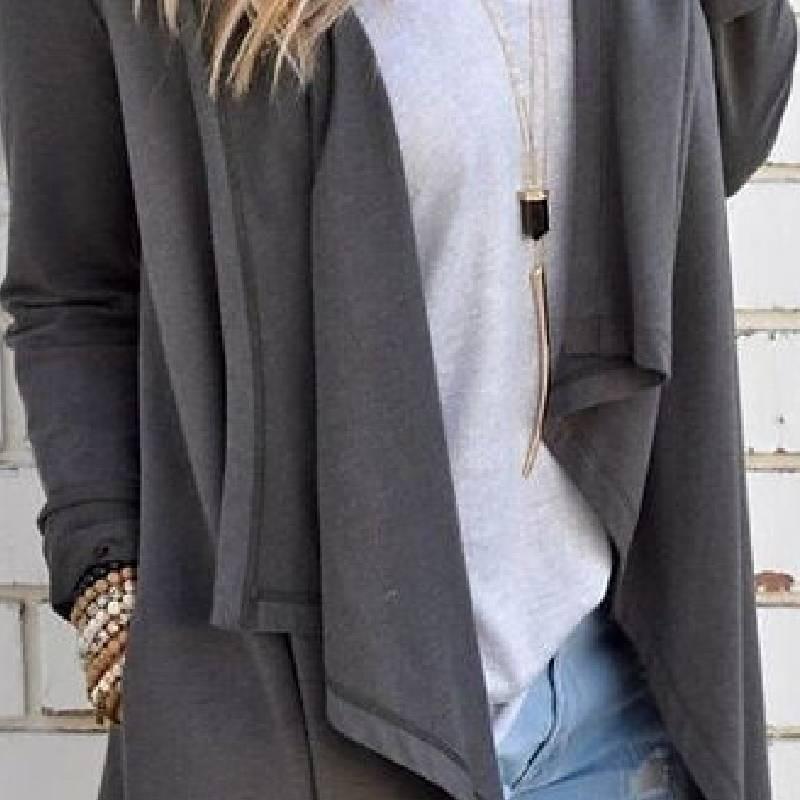 Casual Cotton Knit Cardigan Womens Open Front Loose Fit Long Sleeve Top For Versatile Wardrobe Essentials