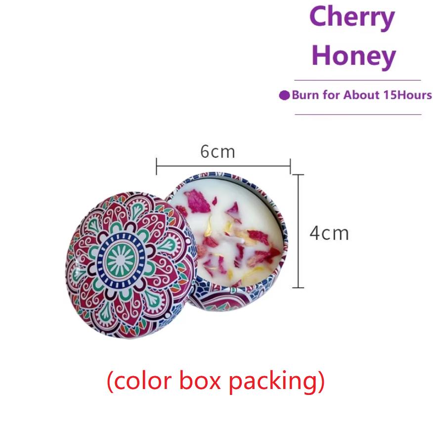 1PCS Vintage Can Candles Soy Wax Flower Fragrance Scented Candle Home Decoration Candle Jars for Wedding Ceremony Birthday Gift