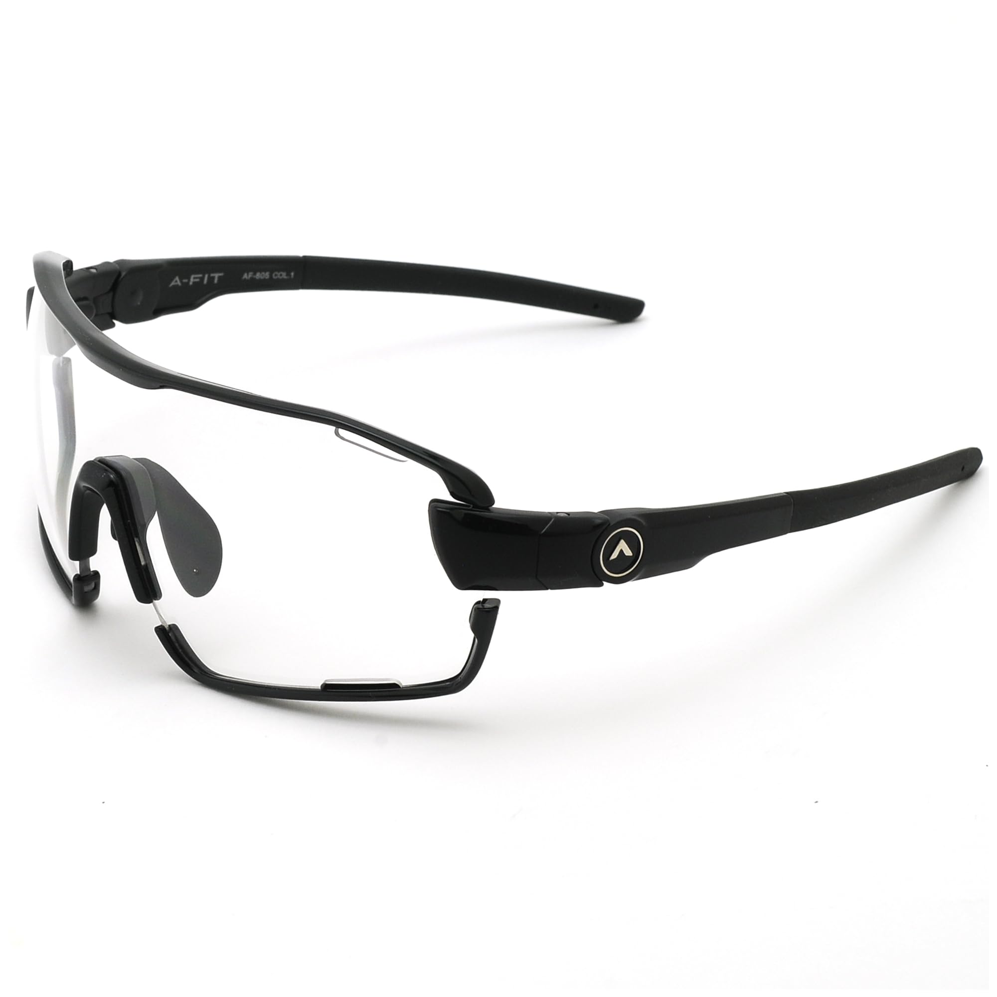 

FIT MASTER Sports Sunglasses for a Perfect Black with Clear A-Fit Men s Full-Rim Fit, Anti-Fog Lens, AF-805-C1-CRAF-S