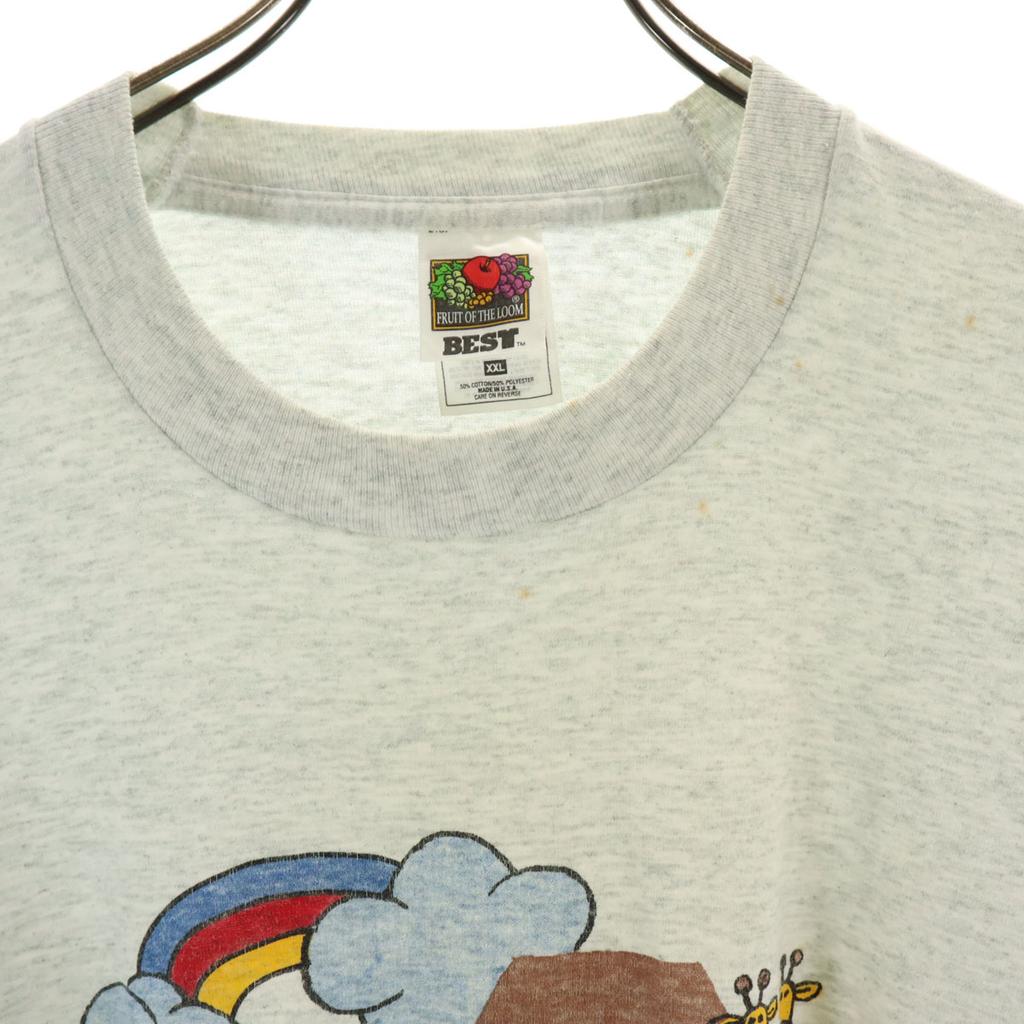 FRUIT OF THE LOOM BEST 90s Old Noah's Ark Made In the USA Animal Print Short Sleeve T-shirt Men's Used