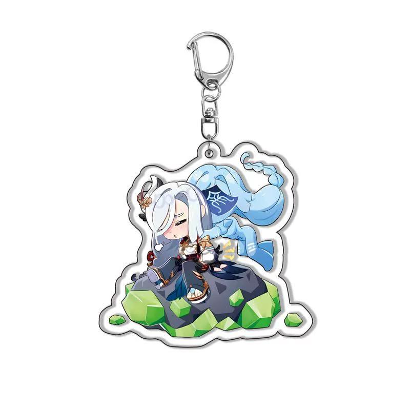Genshin Acrylic Keychain Sweet Rain Walnut Monster Cartoon Pattern Anime Pendant