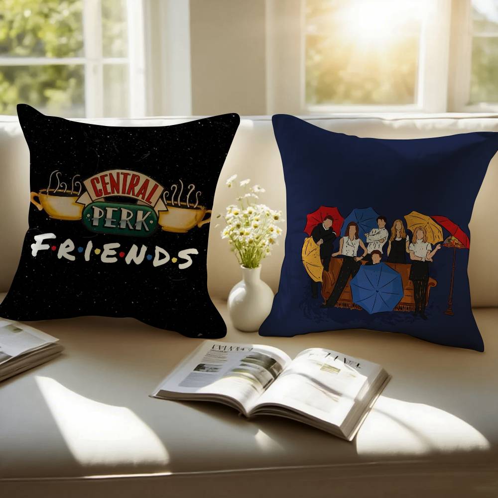 Klassische TV-Shows Friends-Berühmter Kissenbezug Milbenabweisender Kissenbezug Verdeckter Reißverschluss Seidiger Kurzplüsch Sofakissenbezug