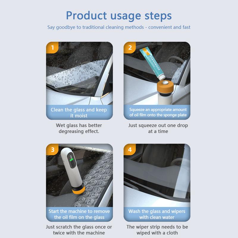 Glass Oil Film Remover Car Glass Cleaner Electric Polisher Auto Glass Cleaner Rechargeable Oil Film Cleaner Machine